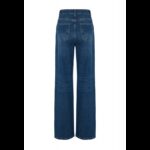 ⁦بنطلون تركي جينز ساق عريض بخصرعالي للنساء لون أزرق غامق⁩ - الصورة ⁦8⁩