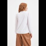 ⁦قميص تركي منسوج من القطن والدانتيل للنساء لون أبيض⁩ - الصورة ⁦4⁩