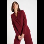 بليزر تركي مبطن للنساء لون خمري