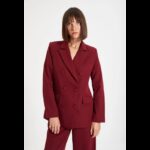 ⁦بليزر تركي مبطن للنساء لون خمري⁩ - الصورة ⁦2⁩