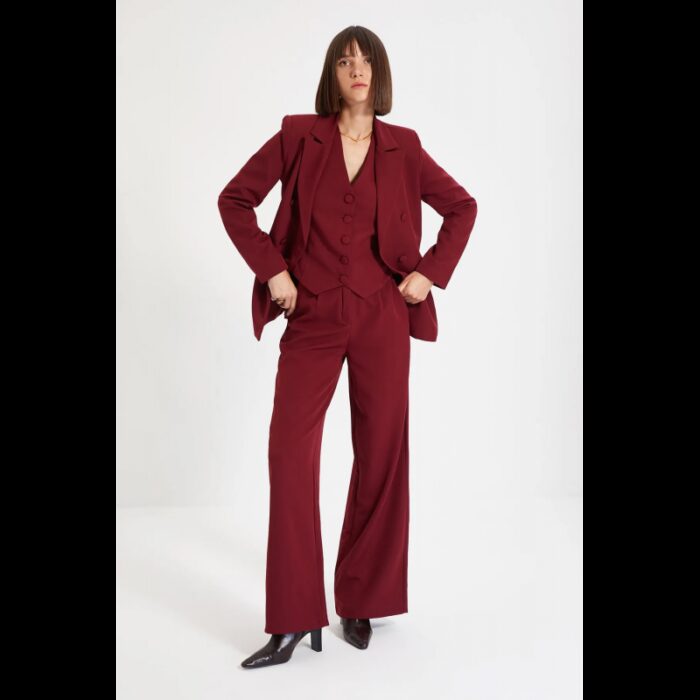 ⁦بليزر تركي مبطن للنساء لون خمري⁩ - الصورة ⁦3⁩