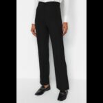 ⁦بنطلون تركي بقصة مستقيمة وخصر عالي  للنساء لون أسود⁩ - الصورة ⁦3⁩