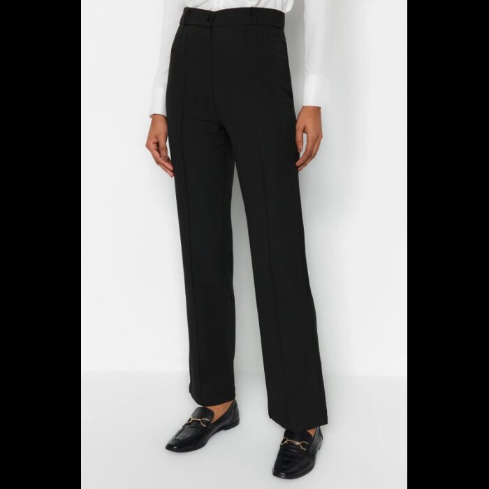 ⁦بنطلون تركي بقصة مستقيمة وخصر عالي  للنساء لون أسود⁩ - الصورة ⁦3⁩