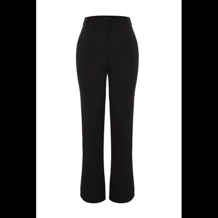 ⁦بنطلون تركي بقصة مستقيمة وخصر عالي  للنساء لون أسود⁩ - الصورة ⁦6⁩