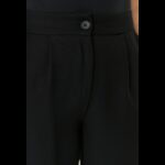 ⁦بنطلون تركي منسوج بساق واسعة للنساء لون أسود⁩ - الصورة ⁦8⁩