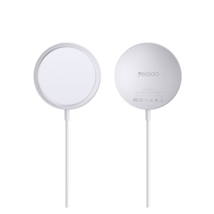 ⁦شاحن لاسلكي لأجهزة آبل مغ سيف 15 وات من ياسيدو لون أبيض-Yesido DS10 Magsafe Charger Compatible 5W / 7.5W / 10W 15W⁩ - الصورة ⁦5⁩