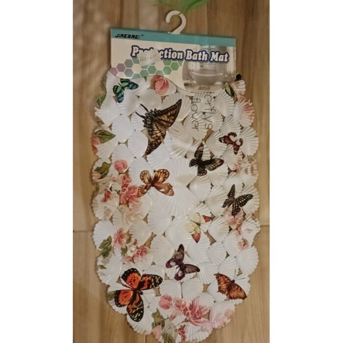 10329769_67db9417c6ac8 دعاسة حمام وبانيو مانعة للانزلاق مستطيل بتصميم رسومات الفراشة - الصورة 1