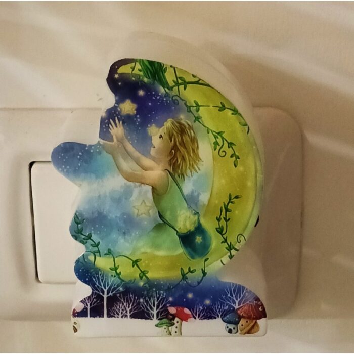 ⁦لمبة (مصباح ليل) بتصميم على شكل قمر برسومات دب⁩ - الصورة ⁦2⁩