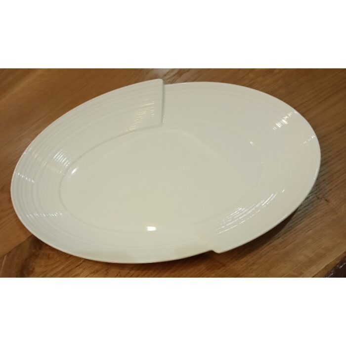 ⁦صحن بورسلان بيضاوي لون أبيض أبعاده 31*19.8 سم⁩ - الصورة ⁦2⁩