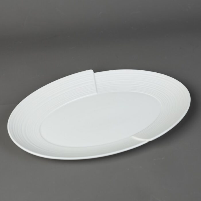 ⁦صحن بورسلان بيضاوي لون أبيض أبعاده 31*19.8 سم⁩ - الصورة ⁦5⁩