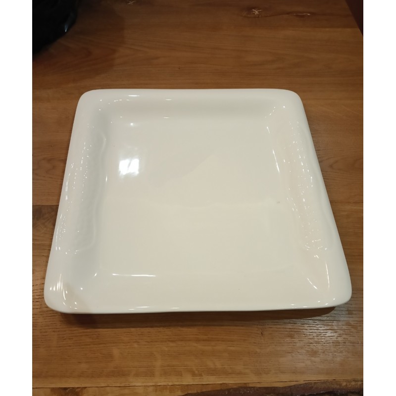 ⁦صحن بورسلان مربع لون أبيض أبعاده 33*33 سم⁩ - الصورة ⁦1⁩