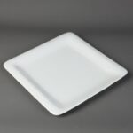 ⁦صحن بورسلان مربع لون أبيض أبعاده 33*33 سم⁩ - الصورة ⁦3⁩