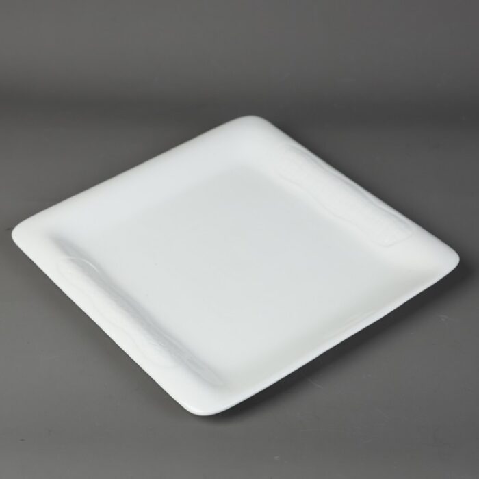 ⁦صحن بورسلان مربع لون أبيض أبعاده 33*33 سم⁩ - الصورة ⁦3⁩