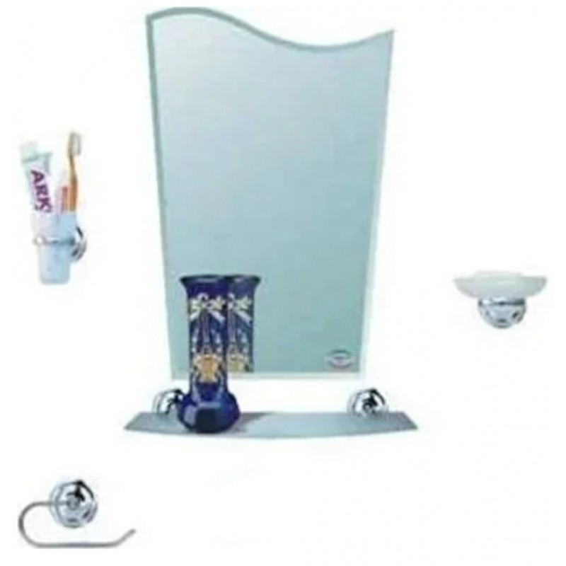 ⁦طقم مرآة مع اكسسوارات حمام 5 قطع⁩ - الصورة ⁦1⁩