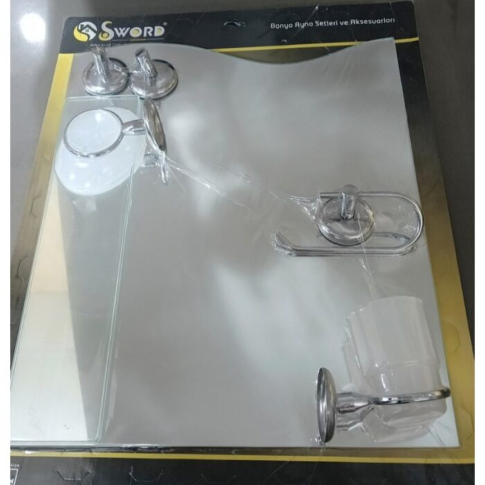 ⁦طقم مرآة مع اكسسوارات حمام 5 قطع⁩ - الصورة ⁦2⁩