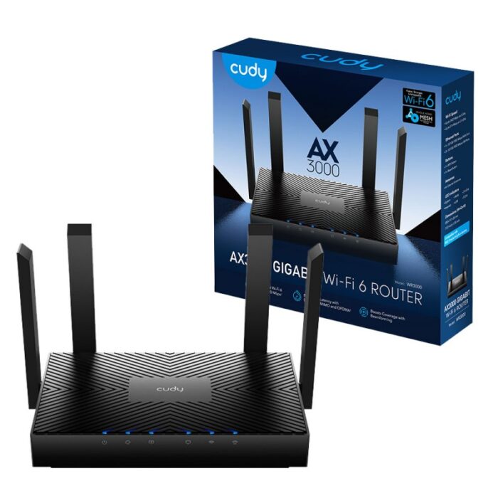 10329794_67db9425b939e راوتر كودي ايه اكس 3000 لون أسود - Cudy AX3000 Gigabit Wi-Fi 6 Mesh Router - الصورة 1