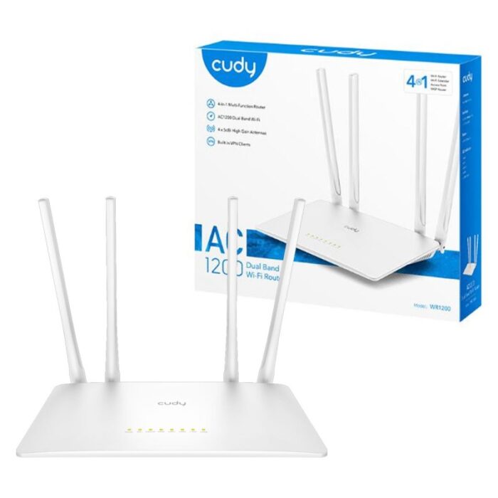 ⁦راوتر كودي دبليو اكس 1200 لون أبيض- Cudy AC1200 Wi-Fi Router⁩ - الصورة ⁦6⁩