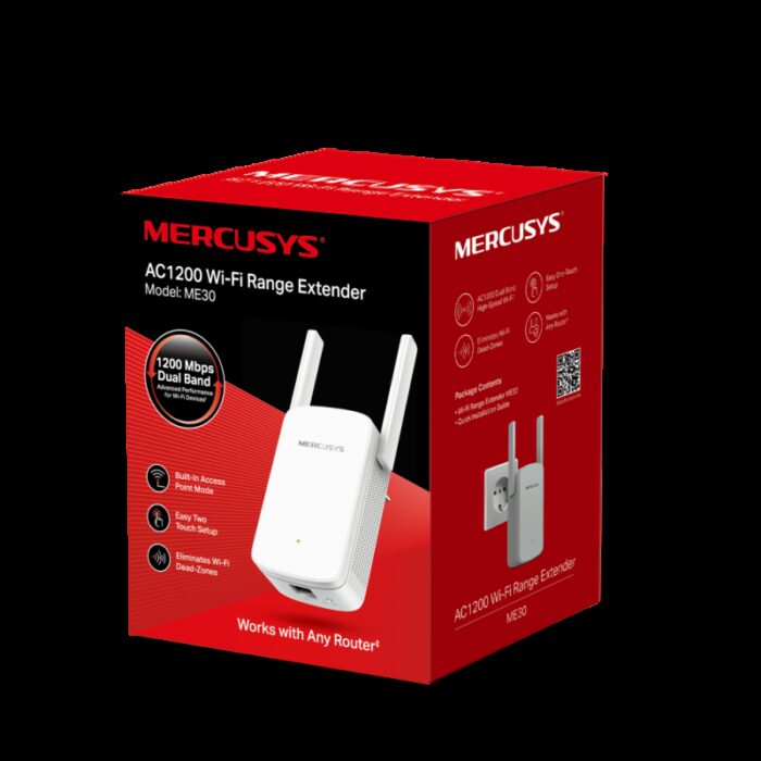 ⁦ميركوسيس مُقوى وموسع إشارة واي فاي ايه سي 1200 لون أبيض- Mercusys AC1200 Wi-Fi Range Extender⁩ - الصورة ⁦5⁩