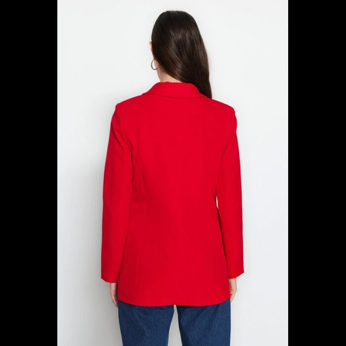 ⁦بليزر تركي للنساء لون أحمر⁩ - الصورة ⁦5⁩