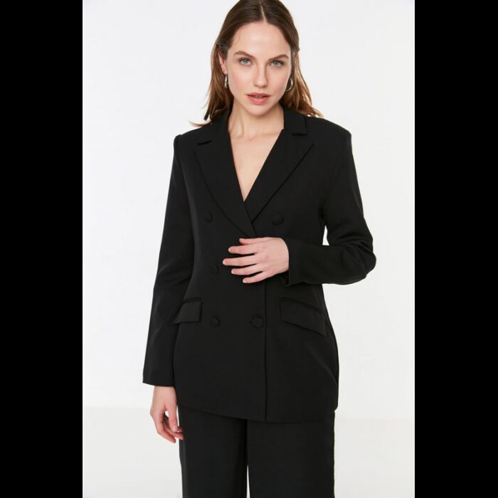 ⁦بليزر تركي للنساء لون أسود⁩ - الصورة ⁦2⁩