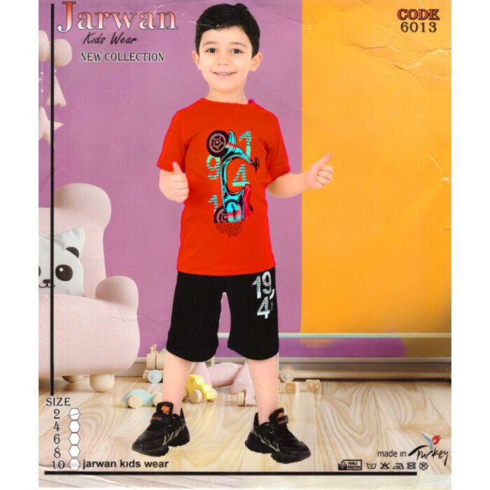 10329827_67db94468d936 بيجامة صيفية ولادي لون أحمر وأسود - الصورة 1