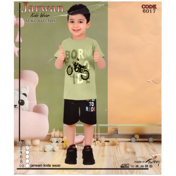 10329842_67db945a80a44 بيجامة صيفية ولادي لون زيتي وكحلي - الصورة 1