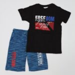 بيجامة صيفية ولادي لون أسود وأزرق