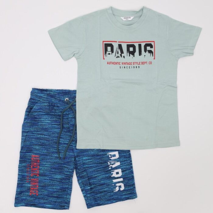 10329865_67db948c37ead بيجامة صيفية ولادي لون فستقي وأزرق - الصورة 1