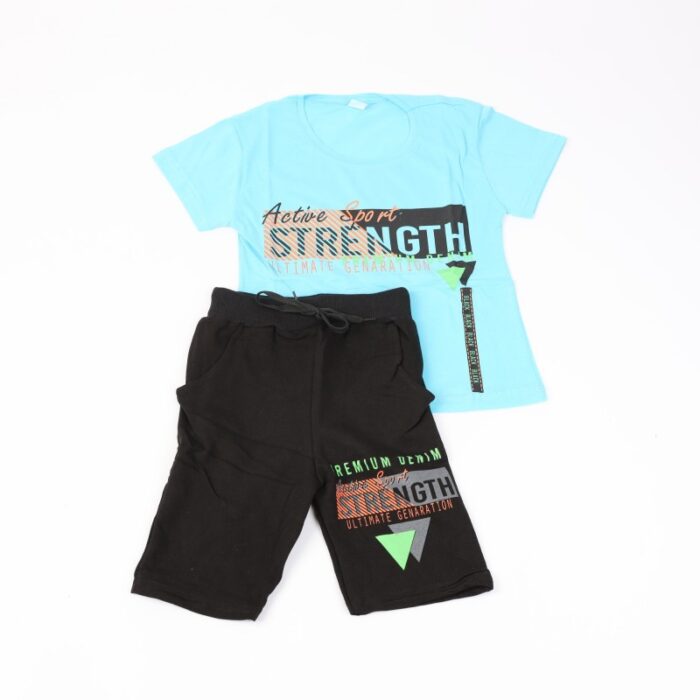 10329890_67db94a30cb02 بيجامة صيفية ولادي لون أزرق فاتح وأسود - الصورة 1