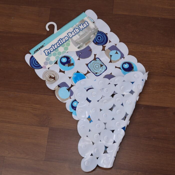 ⁦دعاسة حمام وبانيو مانعة للانزلاق مستطيل بتصميم رسومات أزرق⁩ - الصورة ⁦2⁩