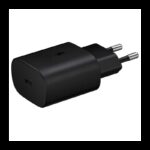 عظمة شحن (محول) سامسونج الأصلي بقوة 25 واط ومنفذ تايب سي لون أسود