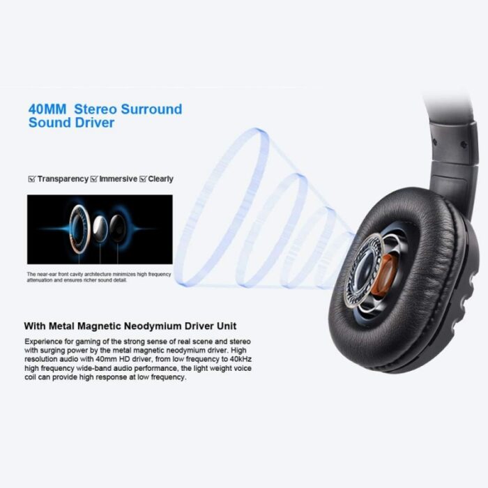 ⁦سماعات سلكية مع ميكروفون من اوفلينج لون أسود - Ovling Ov-P3 3.5Mm Wired Gaming Headset⁩ - الصورة ⁦5⁩