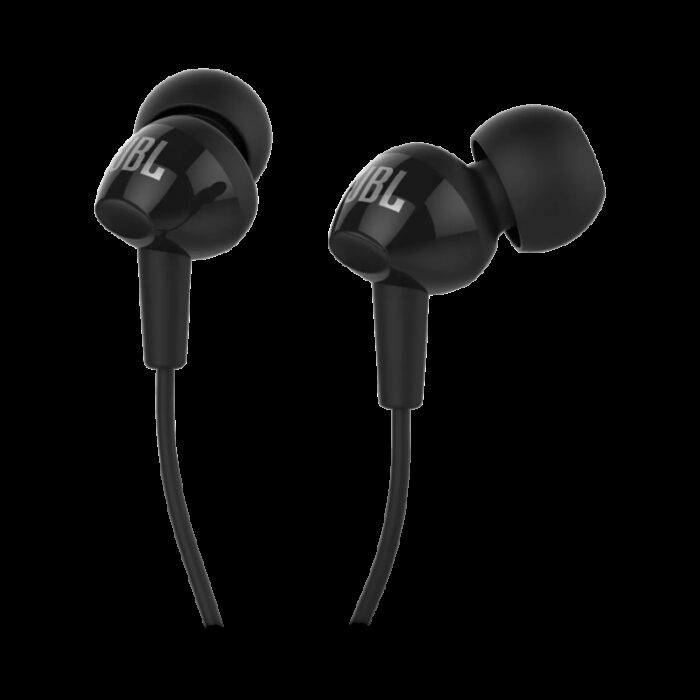⁦سماعات اذن سلكية من جي بي ال لون أسود-JBL C100 Wired In Ear Headphones with Mic Black⁩ - الصورة ⁦4⁩