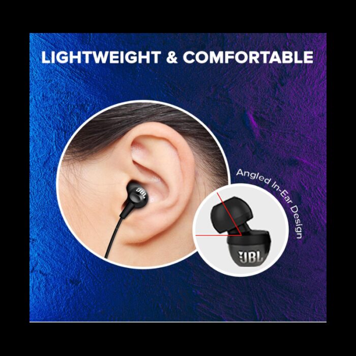 ⁦سماعات اذن سلكية من جي بي ال لون أسود-JBL C100 Wired In Ear Headphones with Mic Black⁩ - الصورة ⁦8⁩