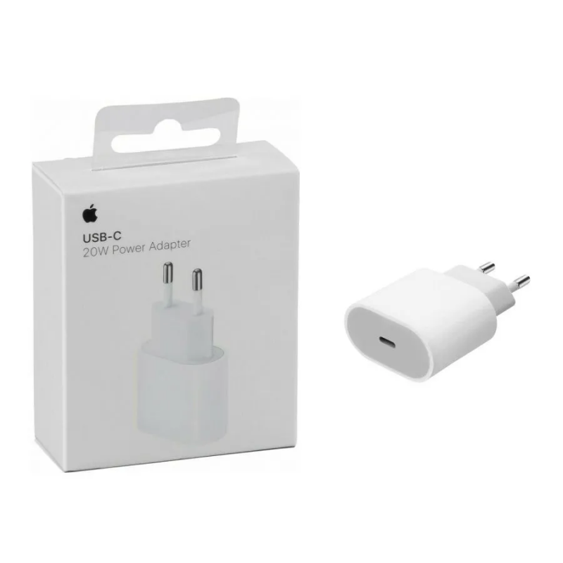 10329930_67db94bd3008f عظمة شحن (محول) ايفون الأصلي منفذ تايب سي 20 واط لون أبيض - Apple USB-C Power Adapter 20W White - الصورة 1