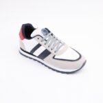 ⁦حذاء يو اس بولو جلد للرجال لون أبيض وكحلي وبيج⁩ - الصورة ⁦2⁩