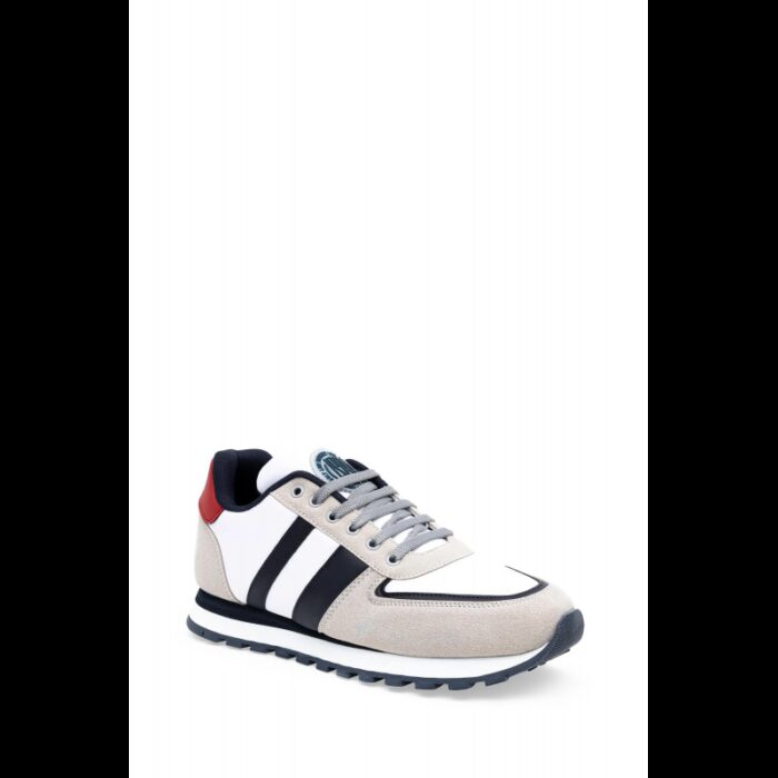 ⁦حذاء يو اس بولو جلد للرجال لون أبيض وكحلي وبيج⁩ - الصورة ⁦4⁩