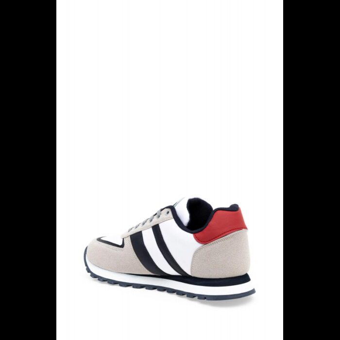 ⁦حذاء يو اس بولو جلد للرجال لون أبيض وكحلي وبيج⁩ - الصورة ⁦5⁩