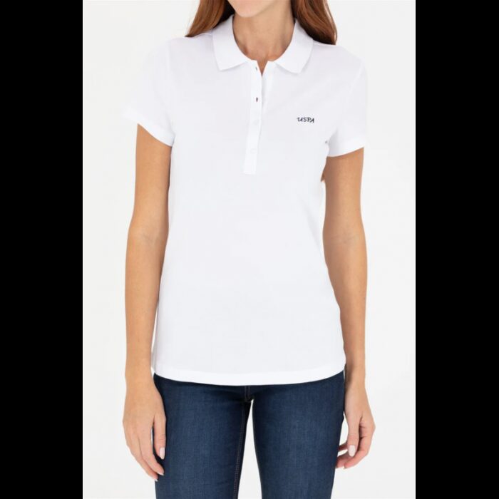 ⁦تيشيرت يو اس اسنت بولو للنساء سادة أبيض⁩ - الصورة ⁦6⁩