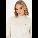 ⁦بلوزة يو اس اسنت بولو صوف للنساء سادة بيج⁩ - الصورة ⁦3⁩