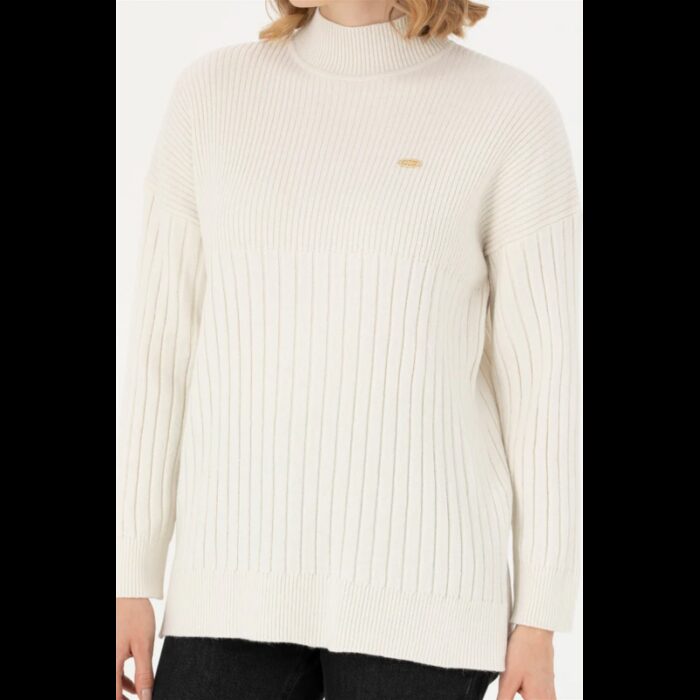 ⁦بلوزة يو اس اسنت بولو صوف للنساء سادة بيج⁩ - الصورة ⁦6⁩