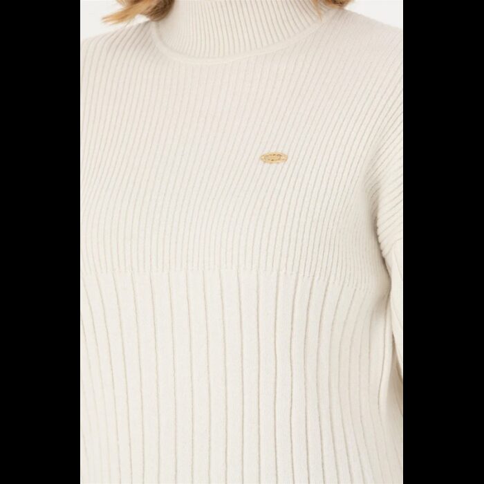 ⁦بلوزة يو اس اسنت بولو صوف للنساء سادة بيج⁩ - الصورة ⁦7⁩