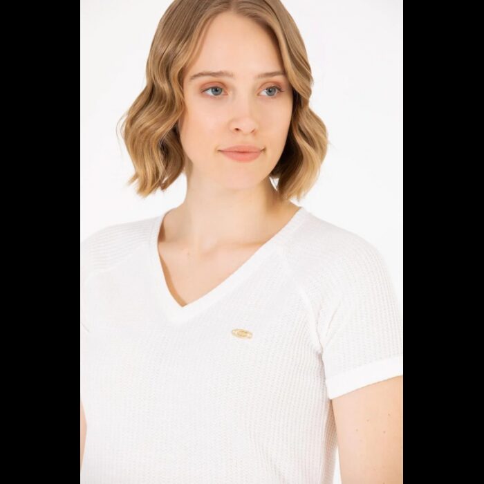 10330051_67db95449ae72 تيشيرت يو اس اسنت بولو قبة شكل 7 للنساء سادة أبيض - الصورة 1