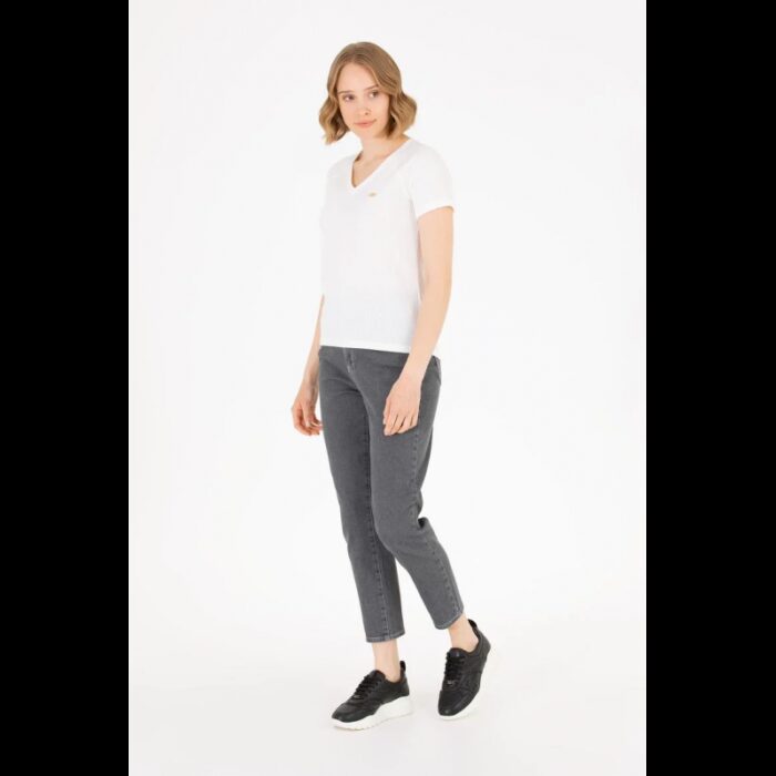 ⁦تيشيرت يو اس اسنت بولو قبة شكل 7 للنساء سادة أبيض⁩ - الصورة ⁦4⁩