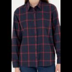 ⁦قميص يو اس اسنت بولو للنساء مخطط كحلي وخمري⁩ - الصورة ⁦6⁩