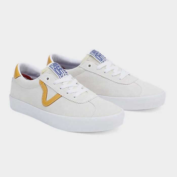 ⁦حذاء فانز سكيت سبورت للجنسين لون أبيض وذهبي ونعل أبيض- Vans Unisex' Skate Sport Shoes⁩ - الصورة ⁦3⁩