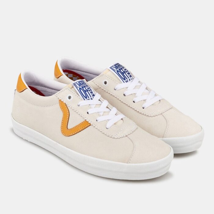 ⁦حذاء فانز سكيت سبورت للجنسين لون أبيض وذهبي ونعل أبيض- Vans Unisex' Skate Sport Shoes⁩ - الصورة ⁦7⁩