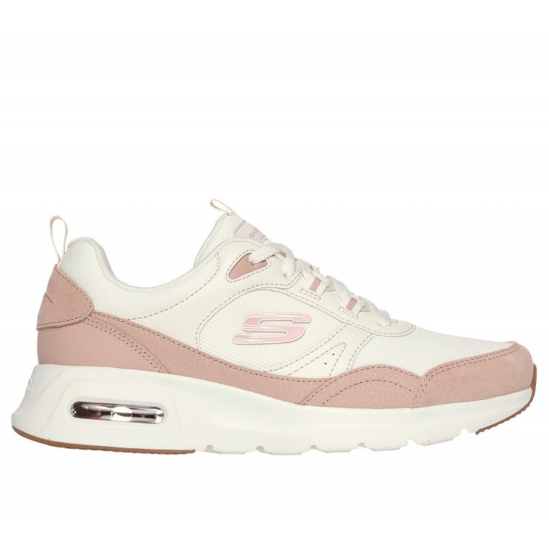 ⁦حذاء سكيتشرز سكيتش اير كورت-ريترو أفينيو للنساء لون أبيض وزهري ونعل أبيض- Skechers Women's Skech-Air Court - Retro Avenue Shoes⁩ - الصورة ⁦1⁩