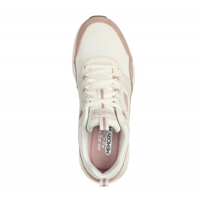 ⁦حذاء سكيتشرز سكيتش اير كورت-ريترو أفينيو للنساء لون أبيض وزهري ونعل أبيض- Skechers Women's Skech-Air Court - Retro Avenue Shoes⁩ - الصورة ⁦3⁩