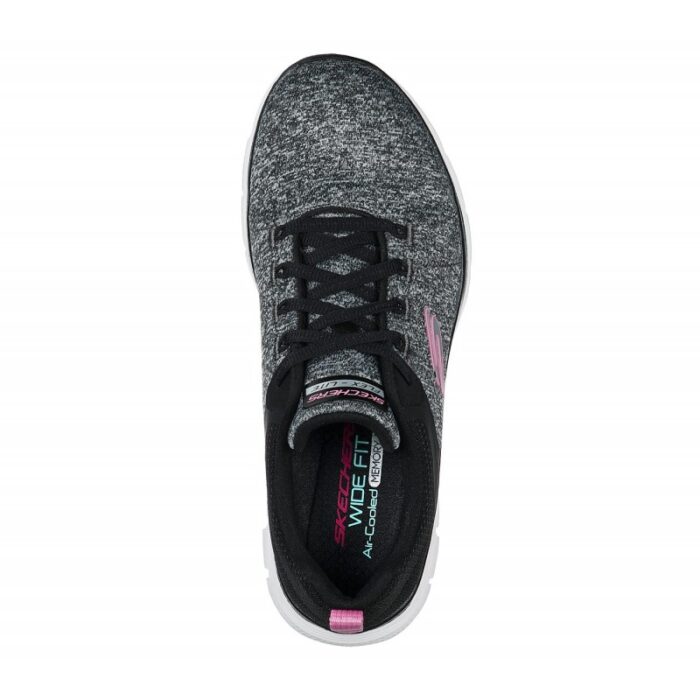 ⁦حذاء سكيتشرز فليكس ابريل 4.0 للنساء لون أسود وزهري ونعل أبيض- Skechers Women's Flex Appeal 4.0 Shoes⁩ - الصورة ⁦3⁩
